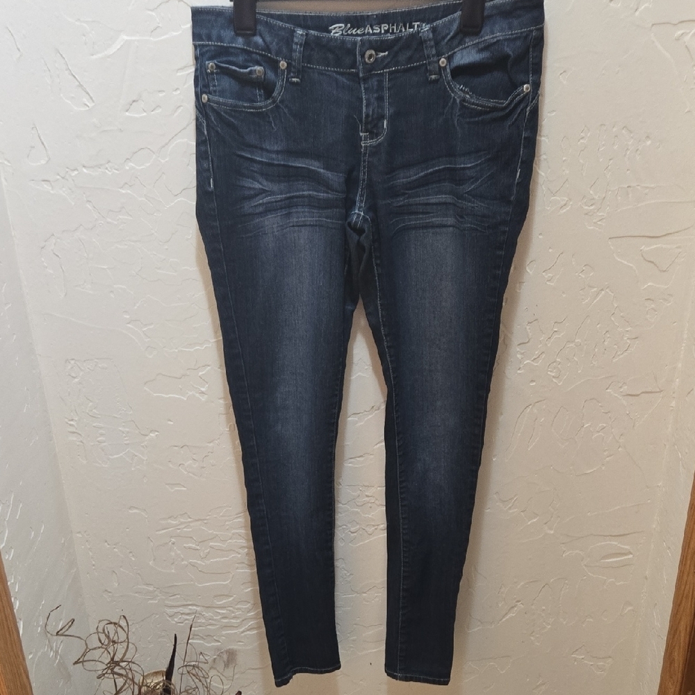 Blue Asphalt Women's Deep Indigo Skinny Jeans 13R